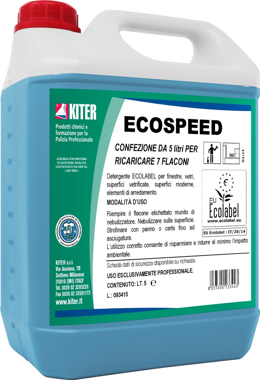 ECOSPEED - Detergente ECOLABEL per arredi e finestre CON SISTEMA RICARICA