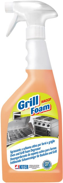 GRILL FOAM Sgrassante alcalino a schiuma attiva per la rimozione veloce di olii e grassi sia animali che vegetali