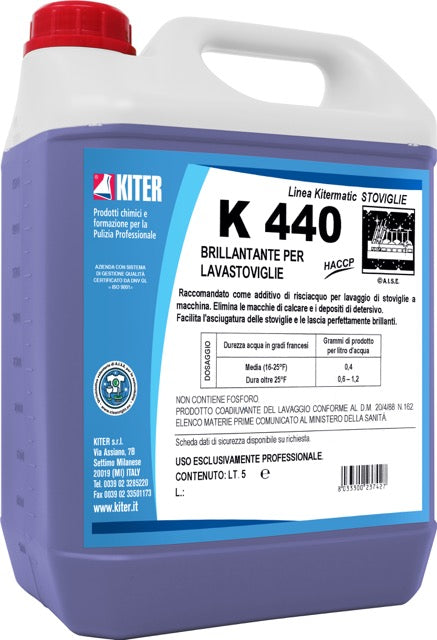 K440 Brillantante per macchine lavastoviglie