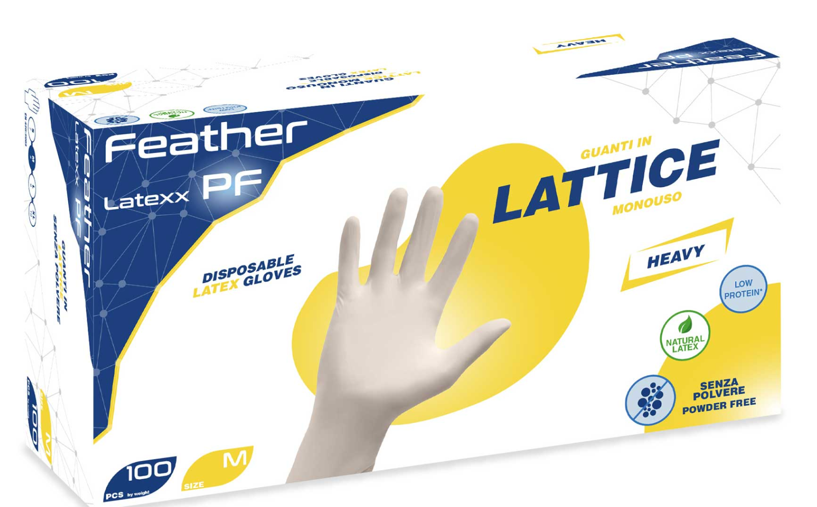Guanti In Lattice Senza Polvere Feather Latexx – gr. 5,4 (M)