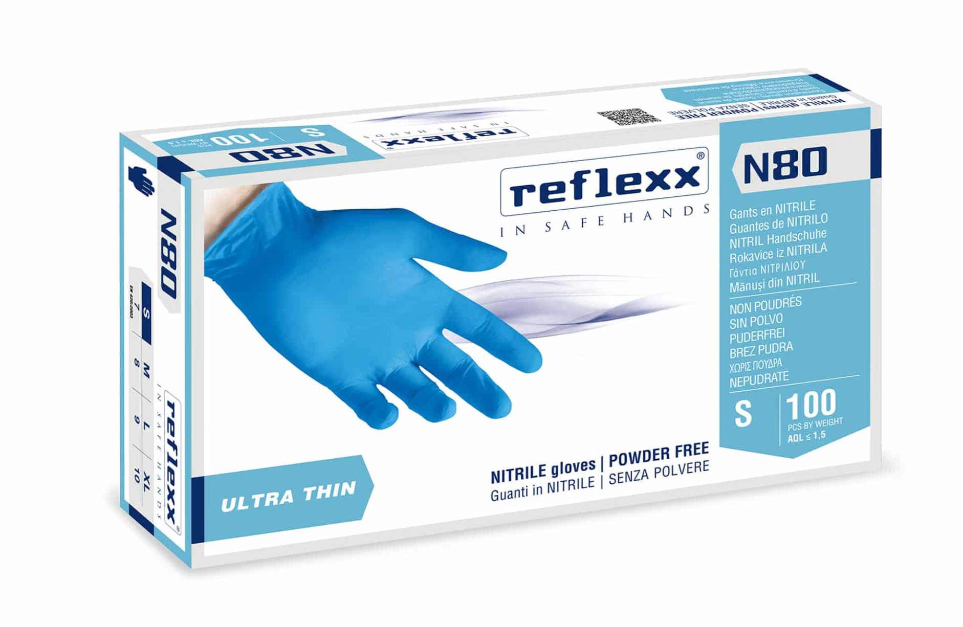 Guanti In Nitrile Senza Polvere Reflexx N80B – gr. 3,2