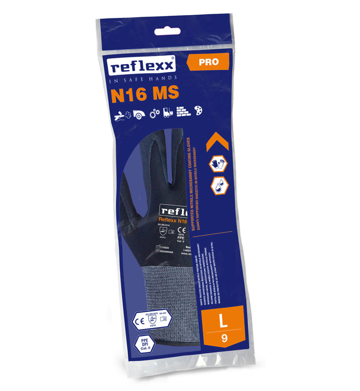 Guanti da lavoro Supportati In Nitrile MicroSandy Reflexx N16 MS