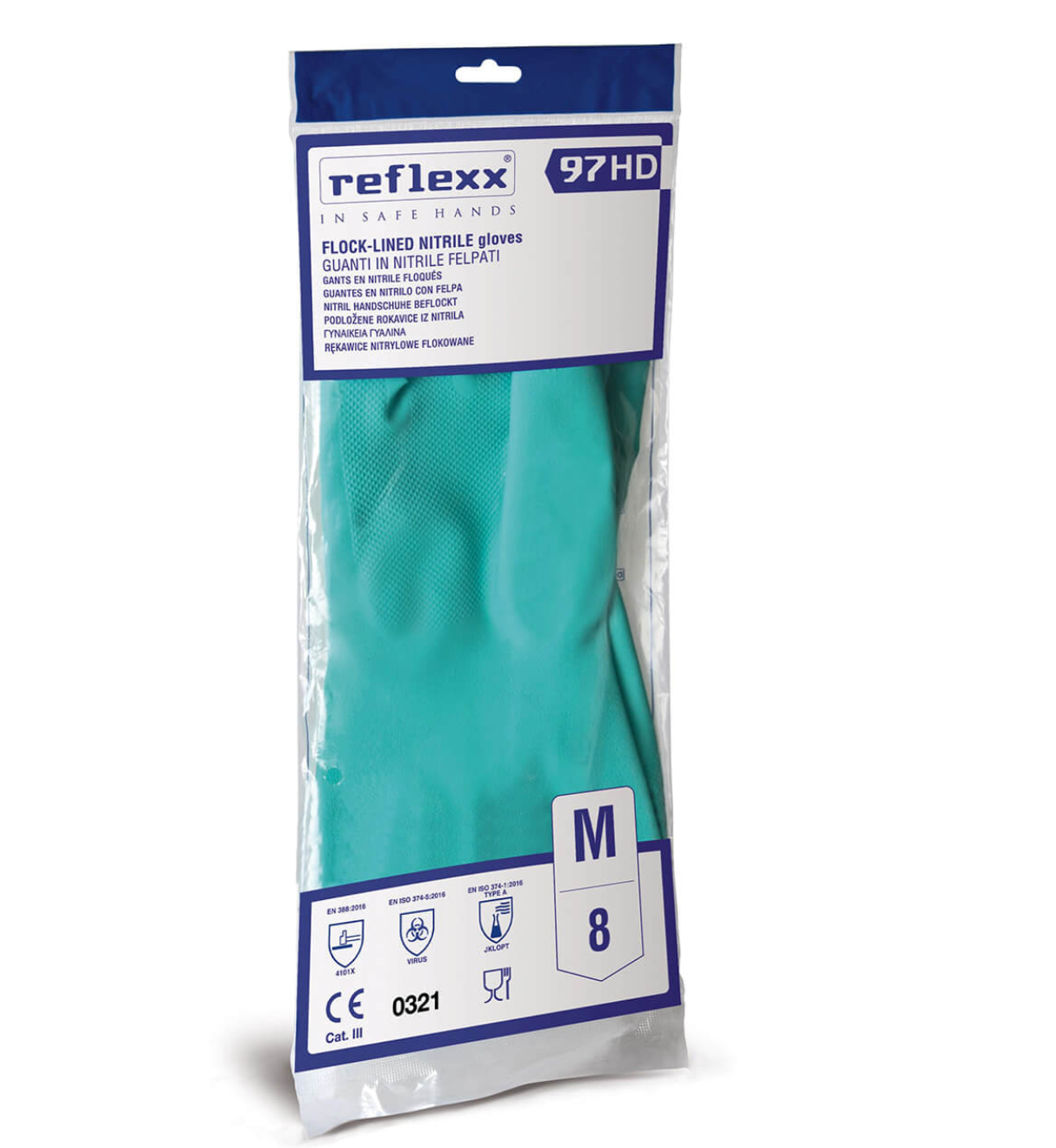 Guanti Riutilizzabili In Nitrile Reflexx 97 – gr. 63 (M)