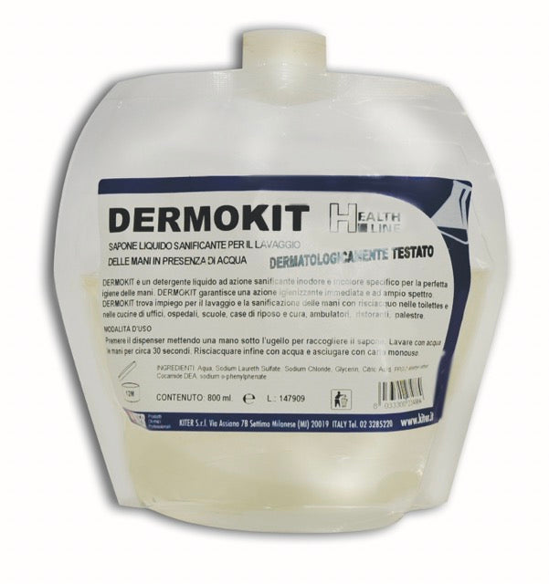 DERMOKIT - Sapone liquido igienizzante per il lavaggio delle mani in presenza di acqua