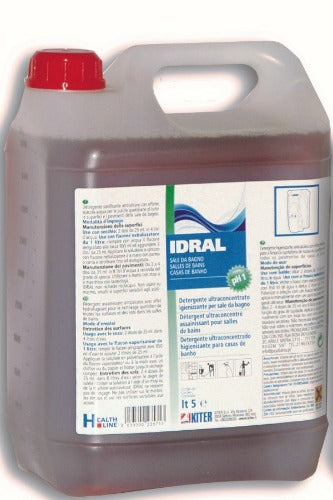 IDRAL - Detergente ultraconcentrato igienizzante anticalcare per la manutenzione di tutte le superfici della sala da bagno