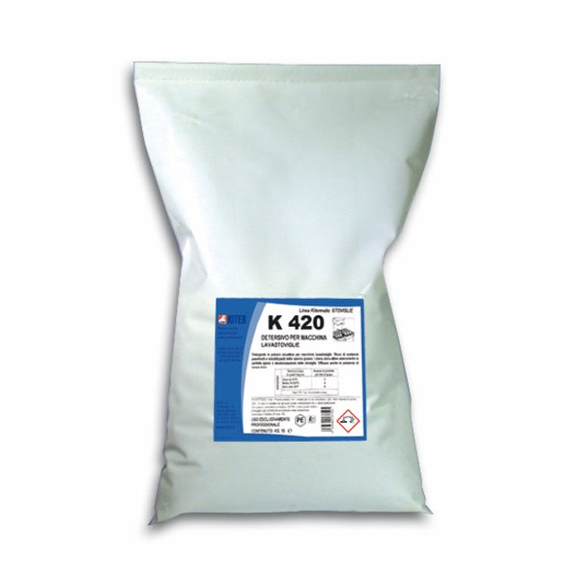 K420 Detergente in polvere clorattivo per macchine lavastoviglie professionali