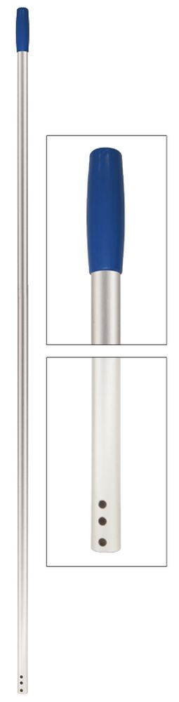 Manico alluminio anodizzato ø 23 mm con 3 fori, manopola colorata