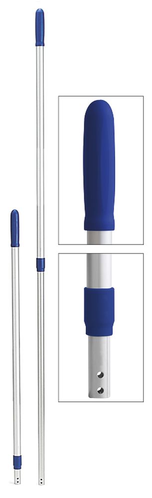 Manico alluminio anodizzato telescopico 2 pz.