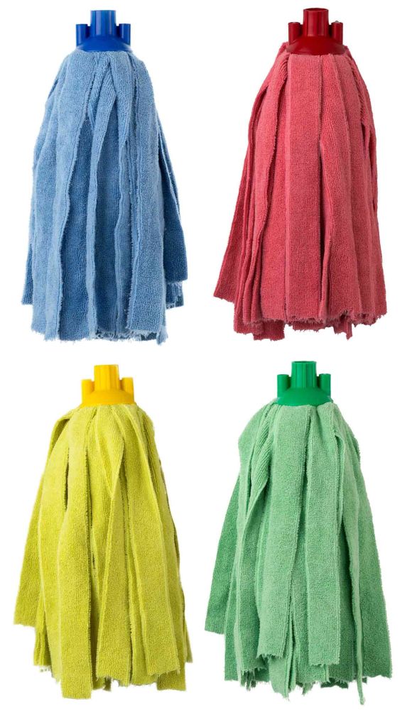 STRIPE MOP GR.200 - ricambio in strisce di tessuto microfibra, con attacco in plastica con filetto universale