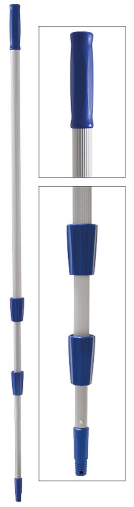 Asta telescopica in alluminio completa di cono con filetto italiano - 3 pezzi