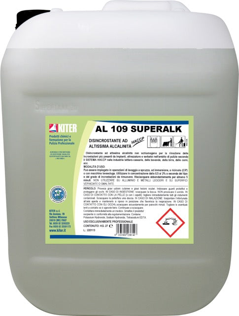 AL 109 Superalk - Disincrostante ad altissima alcalinità per industrie alimentari