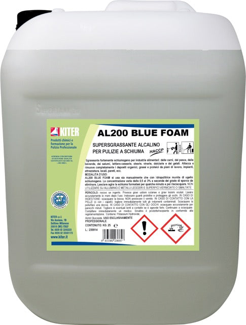 AL 200 BLUE FOAM - Supersgrassante alcalino per pulizie a schiuma