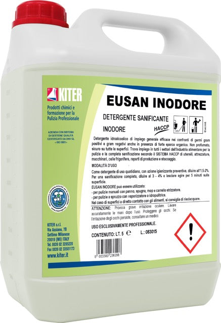 EUSAN INODORE - Detergente igienizzante inodore a base di Didecil Dimetil Ammonio Cloruro