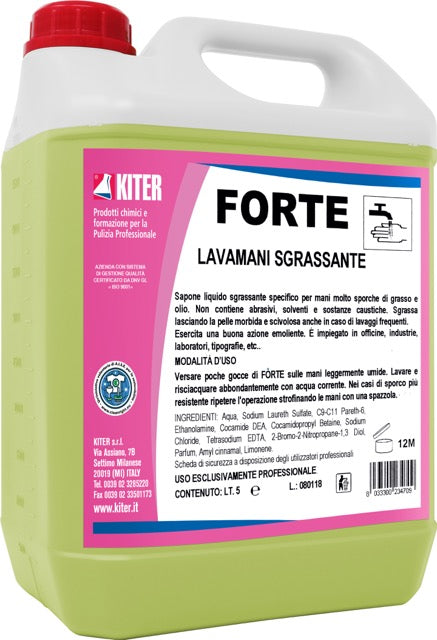 FORTE - Sapone liquido sgrassante. Specifico per mani sporche di grasso e olio