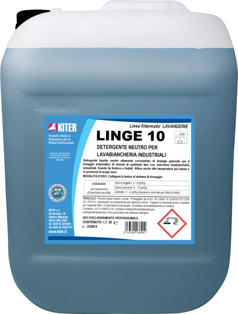 LINGE 10 Detergente Neutro Concentrato Per Lavabiancheria Industrial LINGE 10 Detergente Neutro Concentrato Per Lavabiancheria Industrial