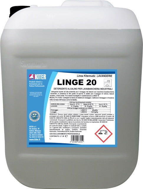 LINGE 20 - Detergente alcalino per lavabiancheria
industriali