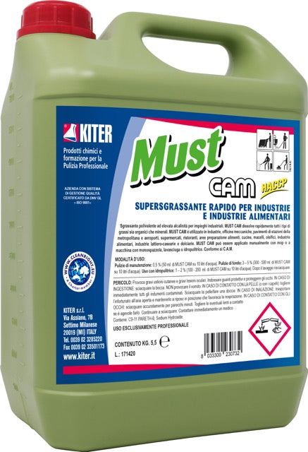 MUST CAM - Supersgrassante rapido per industrie, industrie alimentari, HACCP