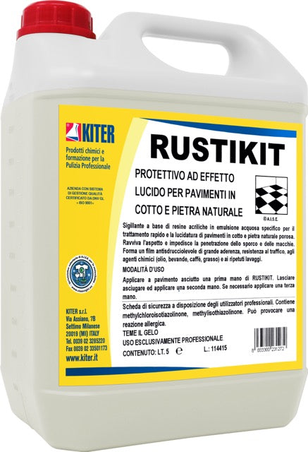 RUSTIKIT - Protettivo all'acqua ad effetto lucido per pavimenti in cotto e pietra naturale