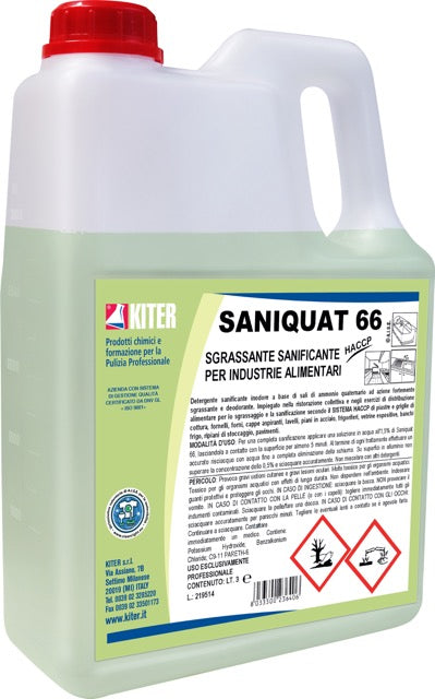 SANIQUAT 66 - Igienizzante con azione sgrassante per ambienti alimentari