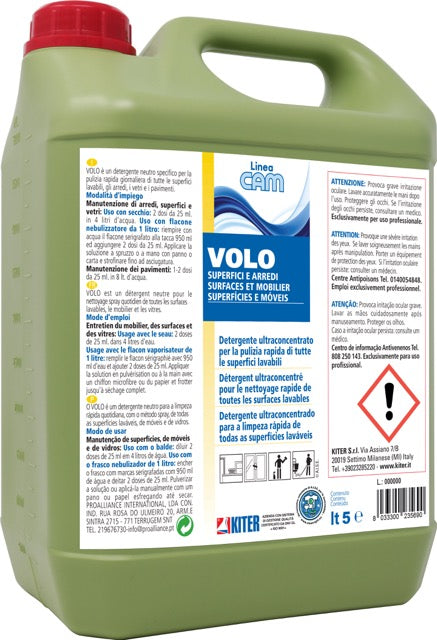 VOLO - Detergente ultraconcentrato per la pulizia rapida di tutte le superfici lavabili e i vetri
