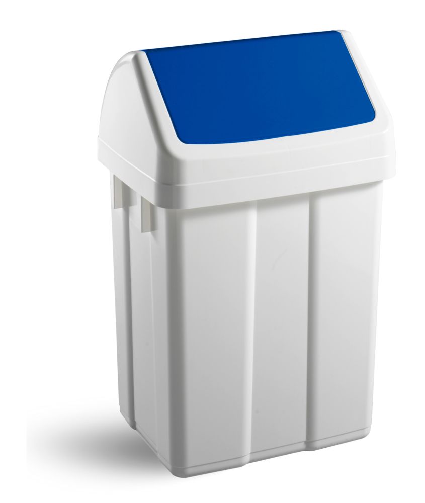 PATTY - contenitore gettacarta in plastica bianco con coperchio basculante colorato