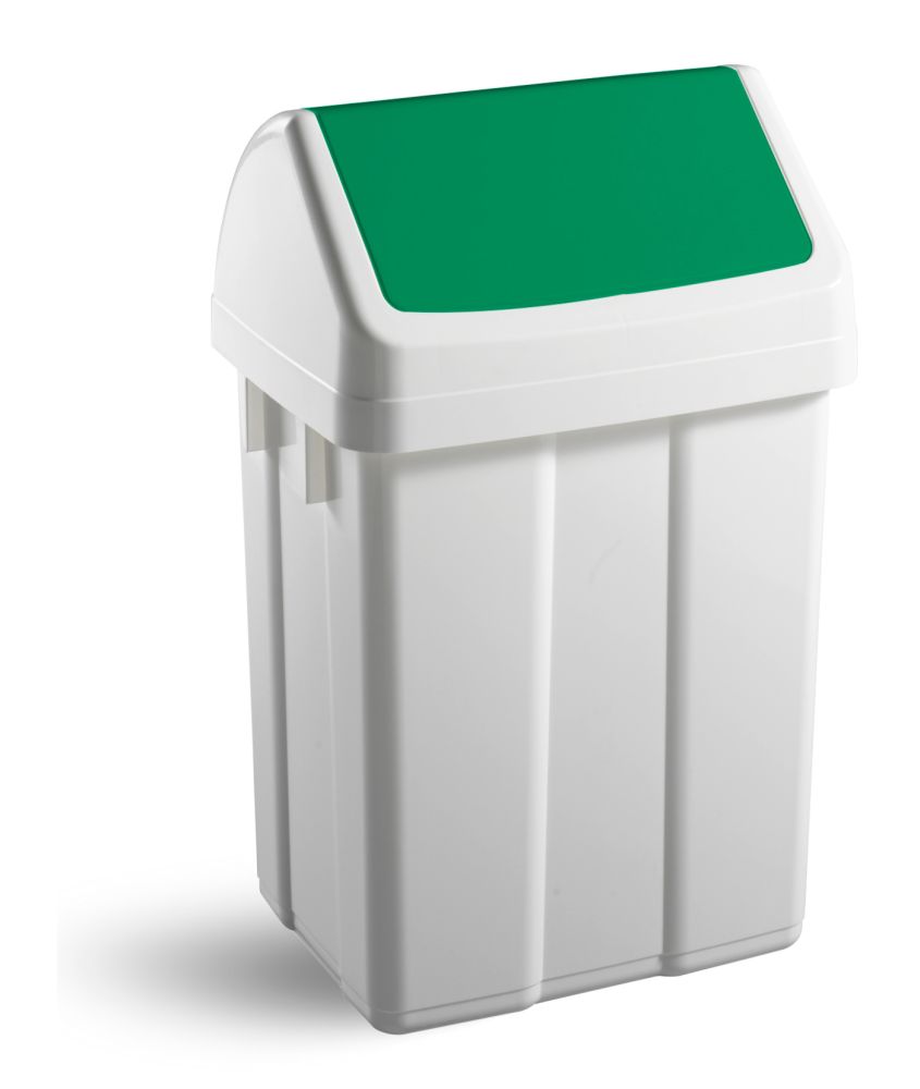 PATTY - contenitore gettacarta in plastica bianco con coperchio basculante colorato