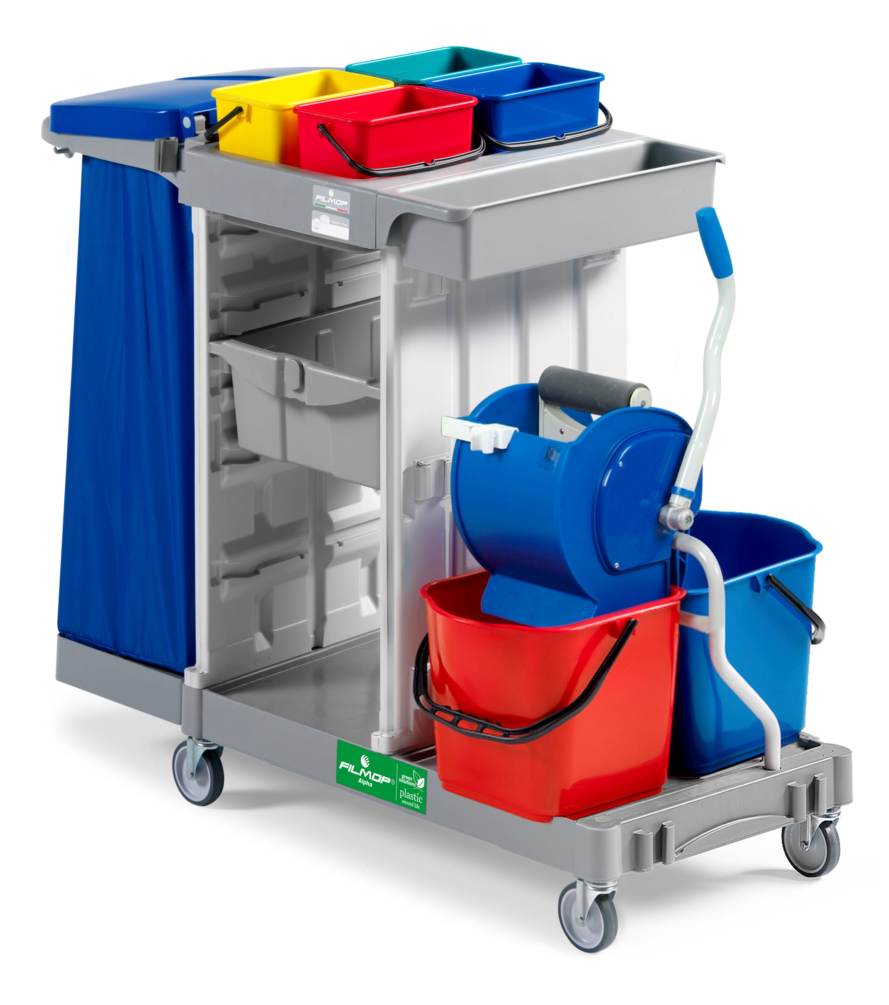 ALPHA 5109 - CARRELLO IN PLASTICA CON STRIZZATORE PUNTO 14000A