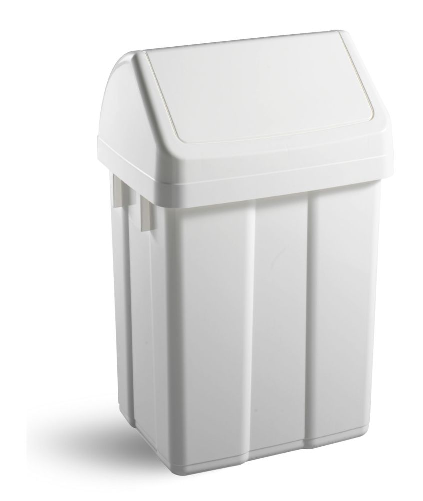 PATTY - contenitore gettacarta in plastica bianco con coperchio basculante colorato