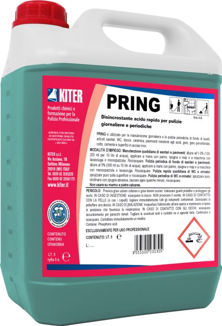PRING - Disincrostante acido rapido per pulizie giornaliere e periodic Eco Chimica SRL PRING - Disincrostante acido rapido per pulizie giornaliere e periodic Eco Chimica SRL