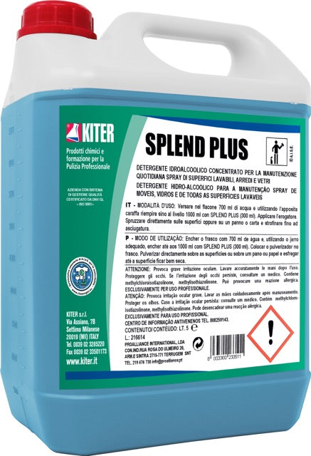 SPLEND PLUS - Detergente idroalcolico concentrato per superfici, arred ...